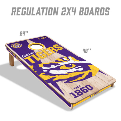 NCAA LSU Tigers 2' x 4' All-Wood Cornhole Set