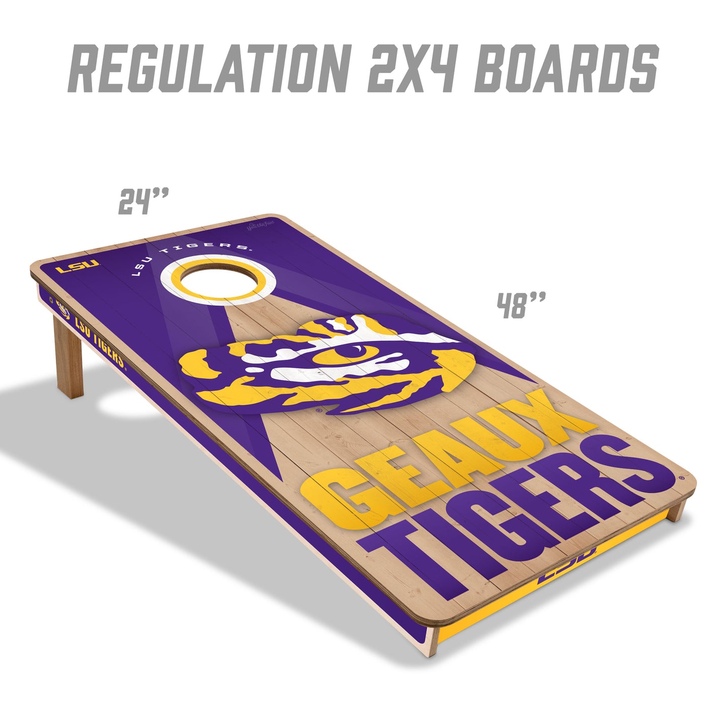 NCAA LSU Tigers 2' x 4' Slogan Series Cornhole