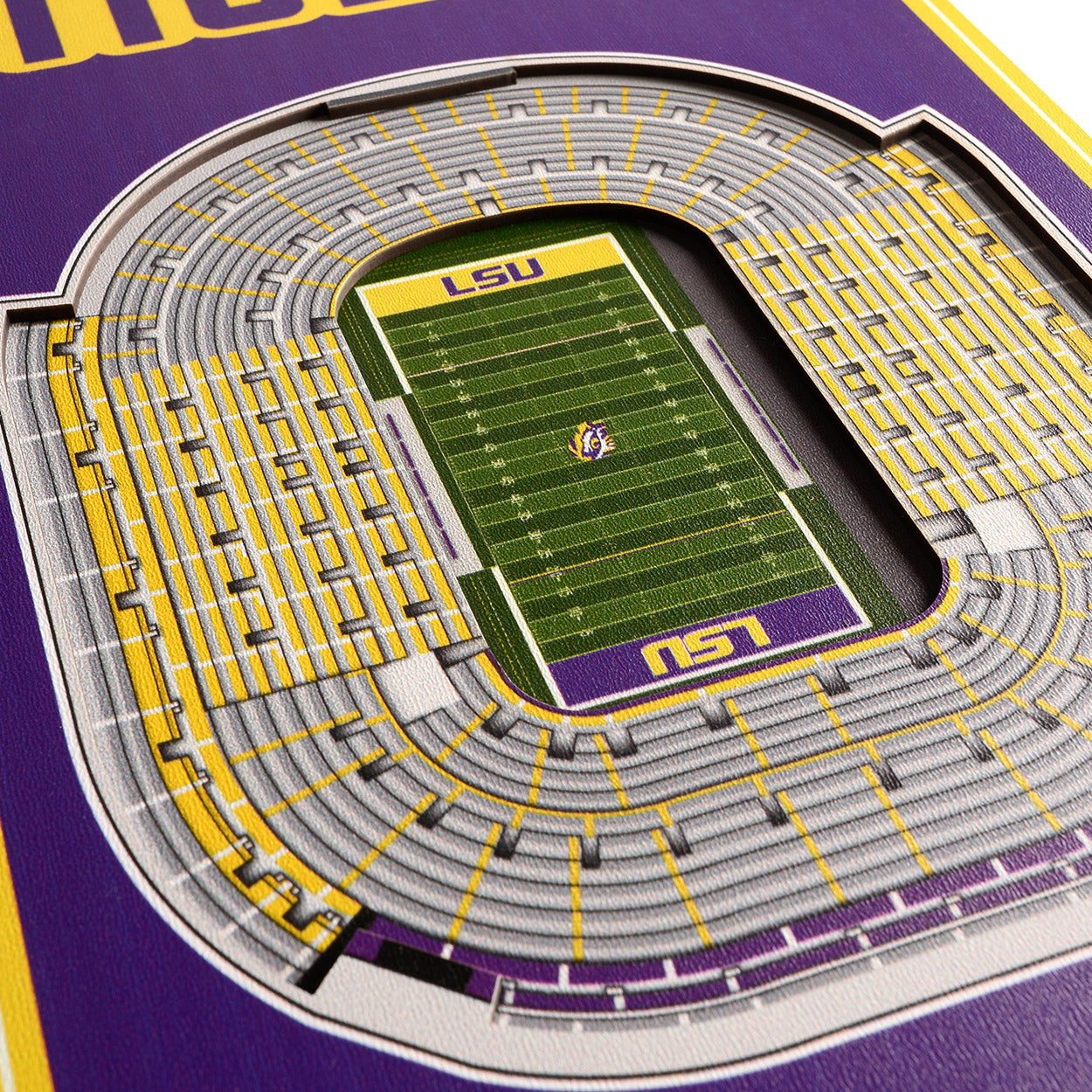 NCAA LSU Tigers 3D Stadium Banner 8' X 32'