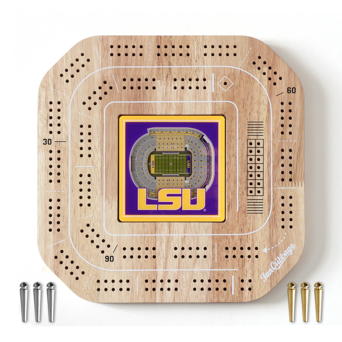 NCAA LSU Tigers StadiumView Cribbage