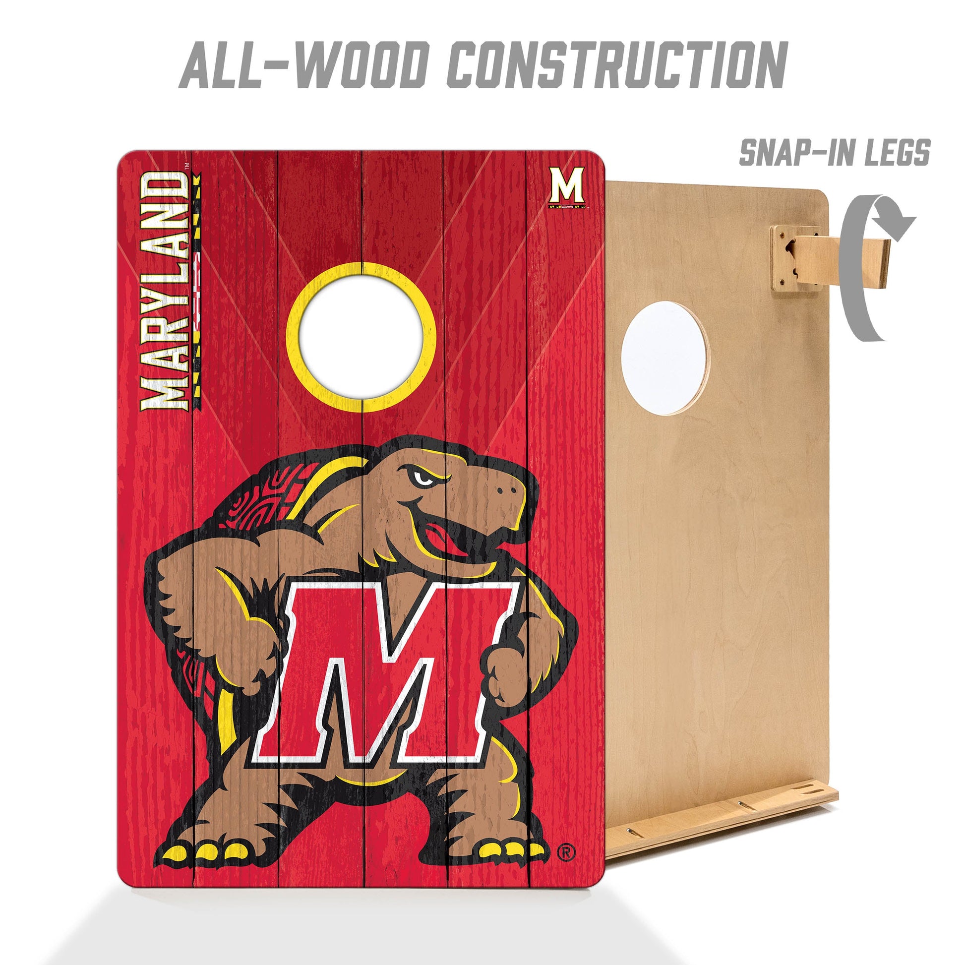 NCAA Maryland Terrapins 2' X 3' All-Wood Cornhole Set - Alt 2