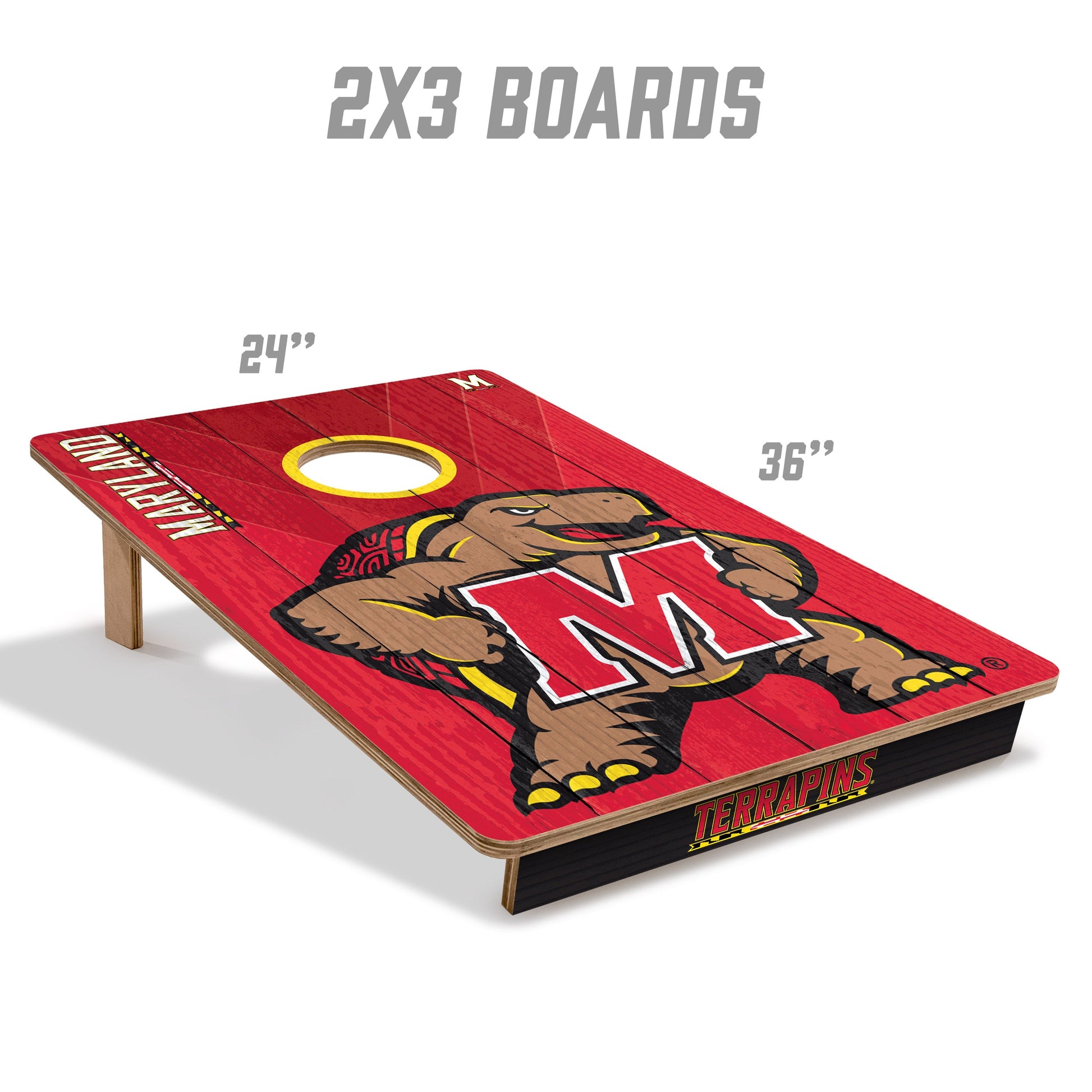 NCAA Maryland Terrapins 2' X 3' All-Wood Cornhole Set - Alt 4