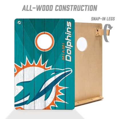 NFL Miami Dolphins 2' X 3' All-Wood Cornhole Set - Alt 2