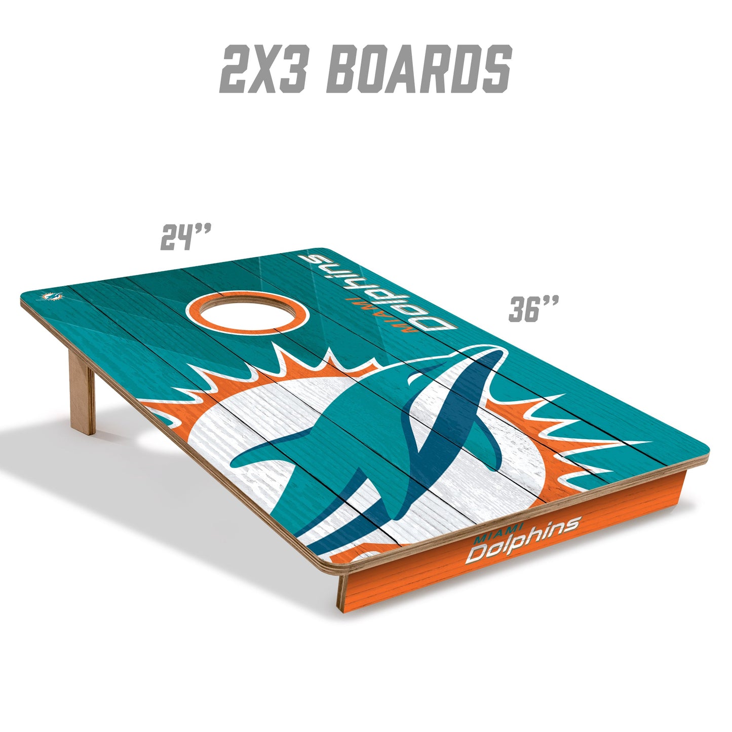 NFL Miami Dolphins 2' X 3' All-Wood Cornhole Set - Alt 4
