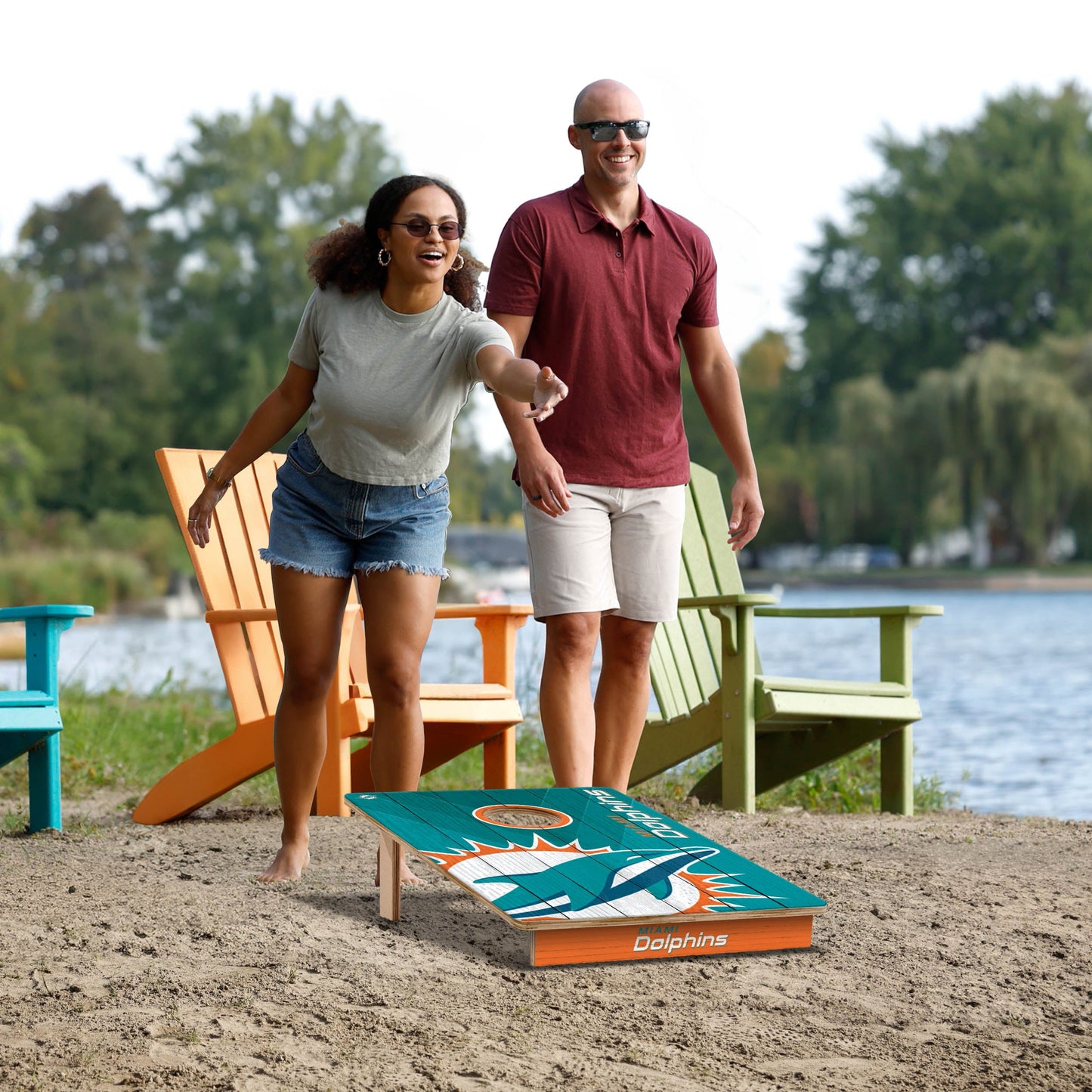 NFL Miami Dolphins 2' X 3' All-Wood Cornhole Set - Alt 5