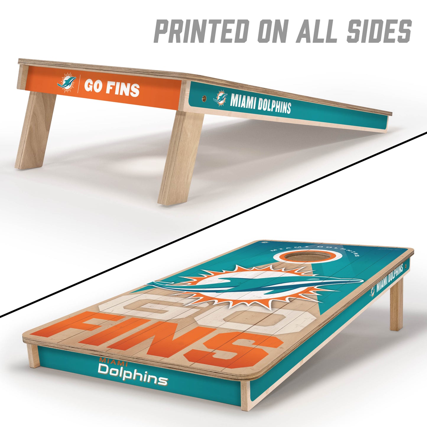 NFL Miami Dolphins 2' x 4' All-Wood Cornhole Set