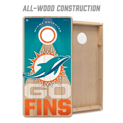 NFL Miami Dolphins 2' x 4' All-Wood Cornhole Set