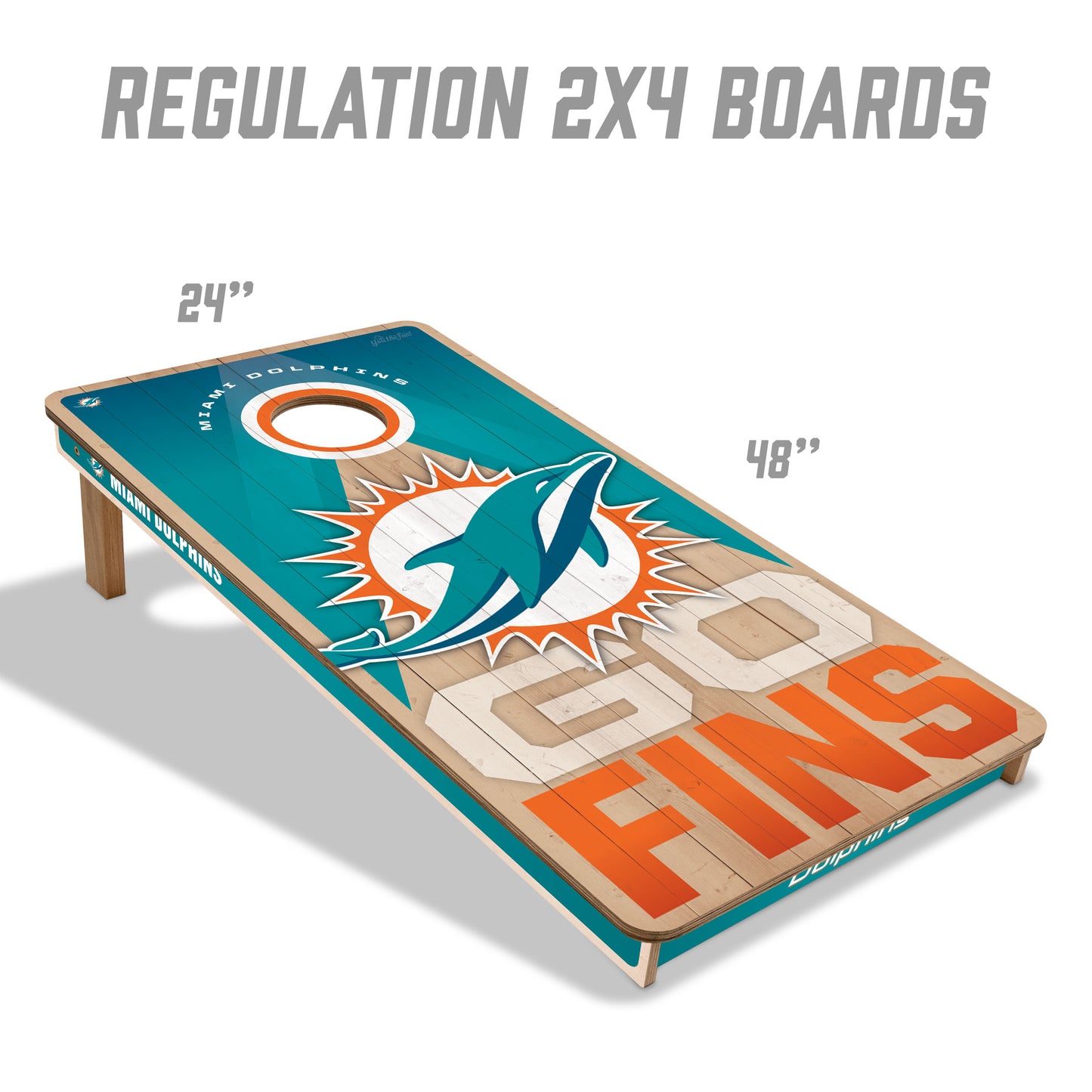 NFL Miami Dolphins 2' x 4' All-Wood Cornhole Set
