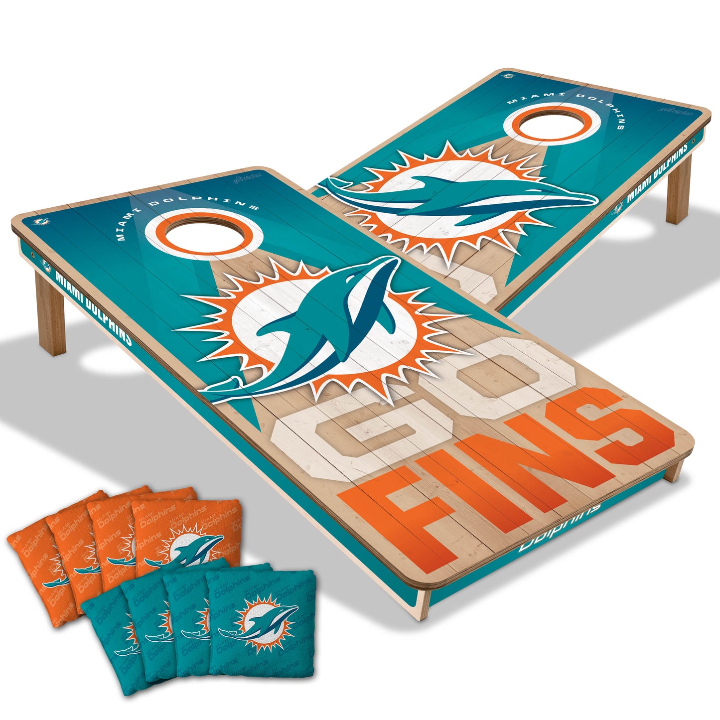 NFL Miami Dolphins 2' x 4' All-Wood Cornhole Set