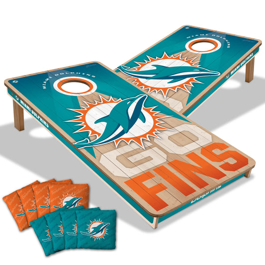 NFL Miami Dolphins 2' x 4' All-Wood Cornhole Set