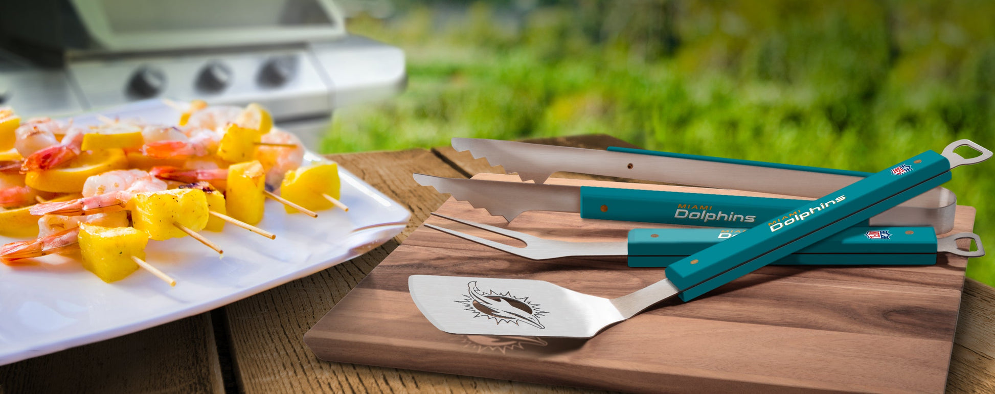 NFL Miami Dolphins Spirit Series 3-Piece BBQ Set - Alt View 1