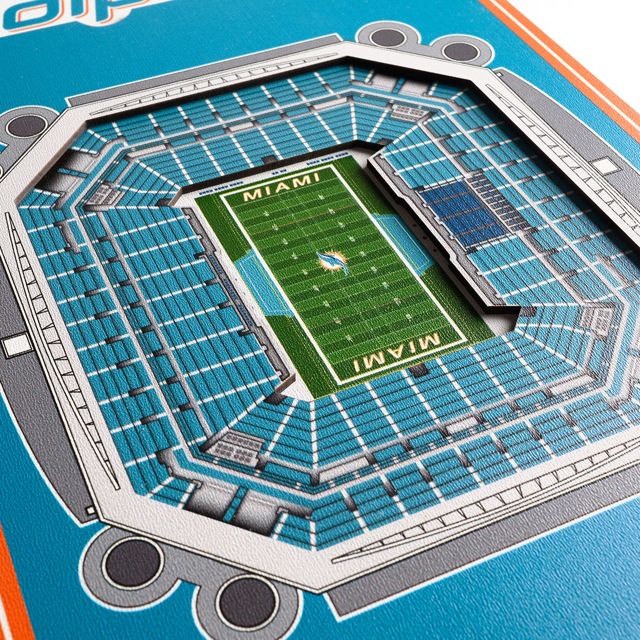 NFL Miami Dolphins 3D Stadium Banner 8' X 32'