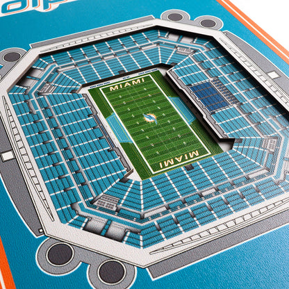 NFL Miami Dolphins 3D Stadium Banner 8' X 32'