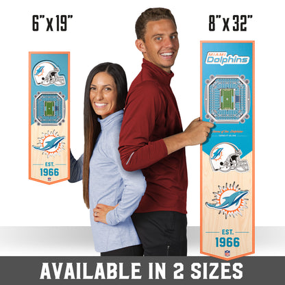 NFL Miami Dolphins 3D Stadium Banner 8' X 32'