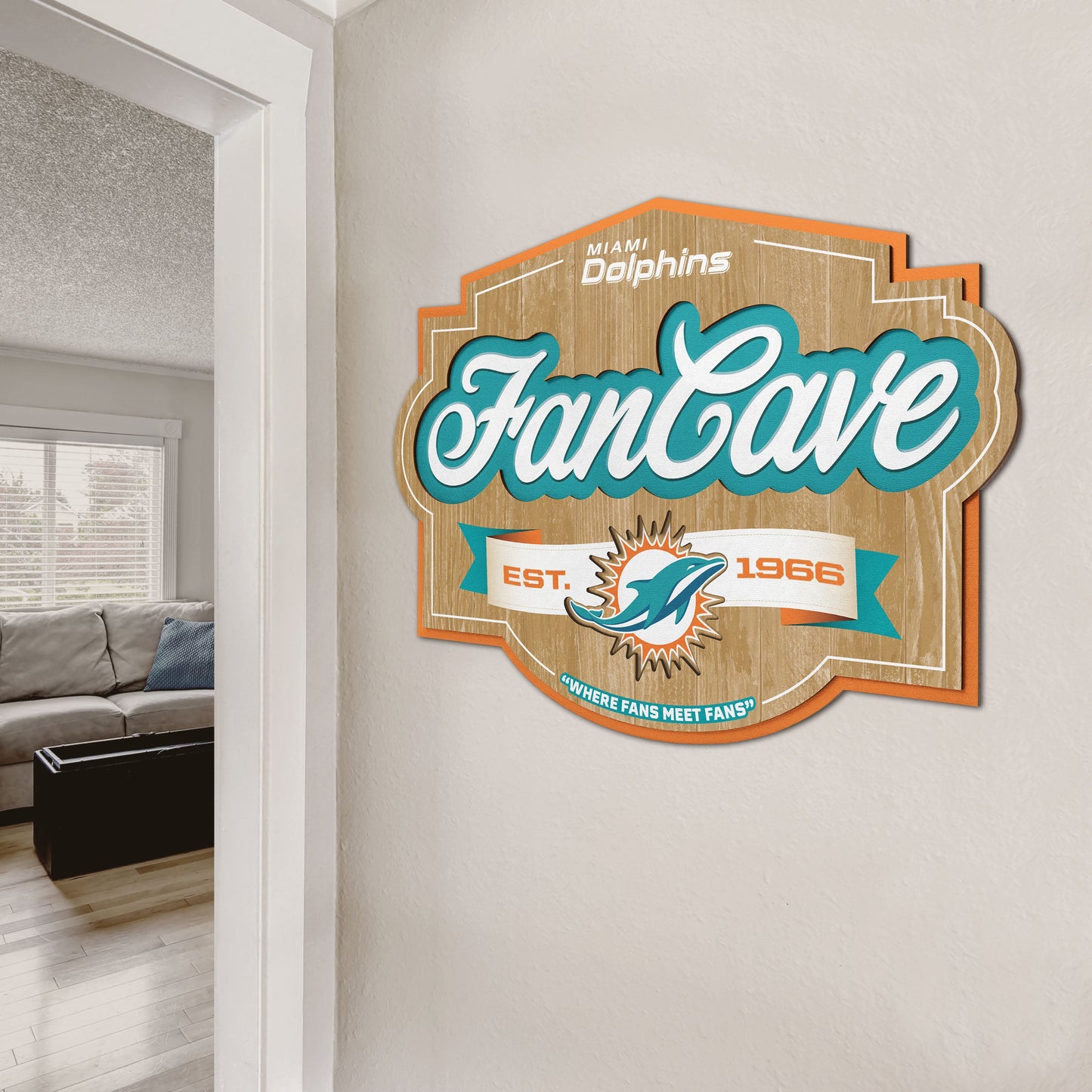 Miami Dolphins Fan Cave Wall Art Alt 2