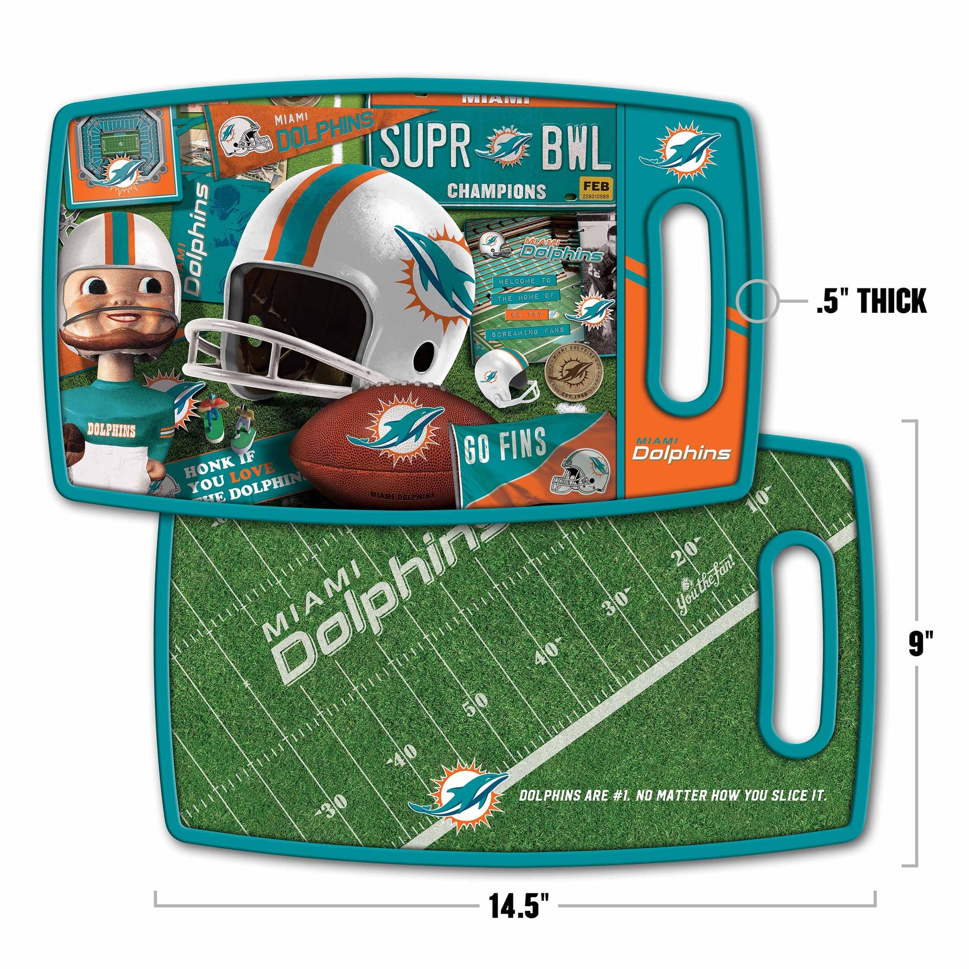 Miami Dolphins Retro Series Cutting Board Alt 1