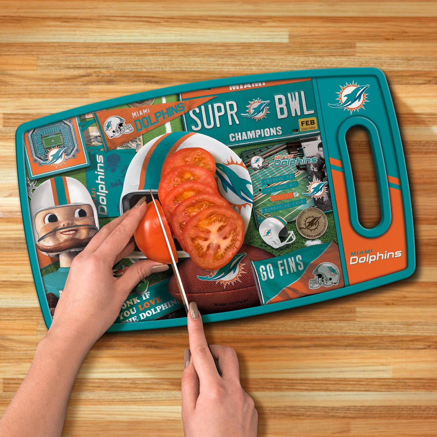 Miami Dolphins Retro Series Cutting Board Alt 3