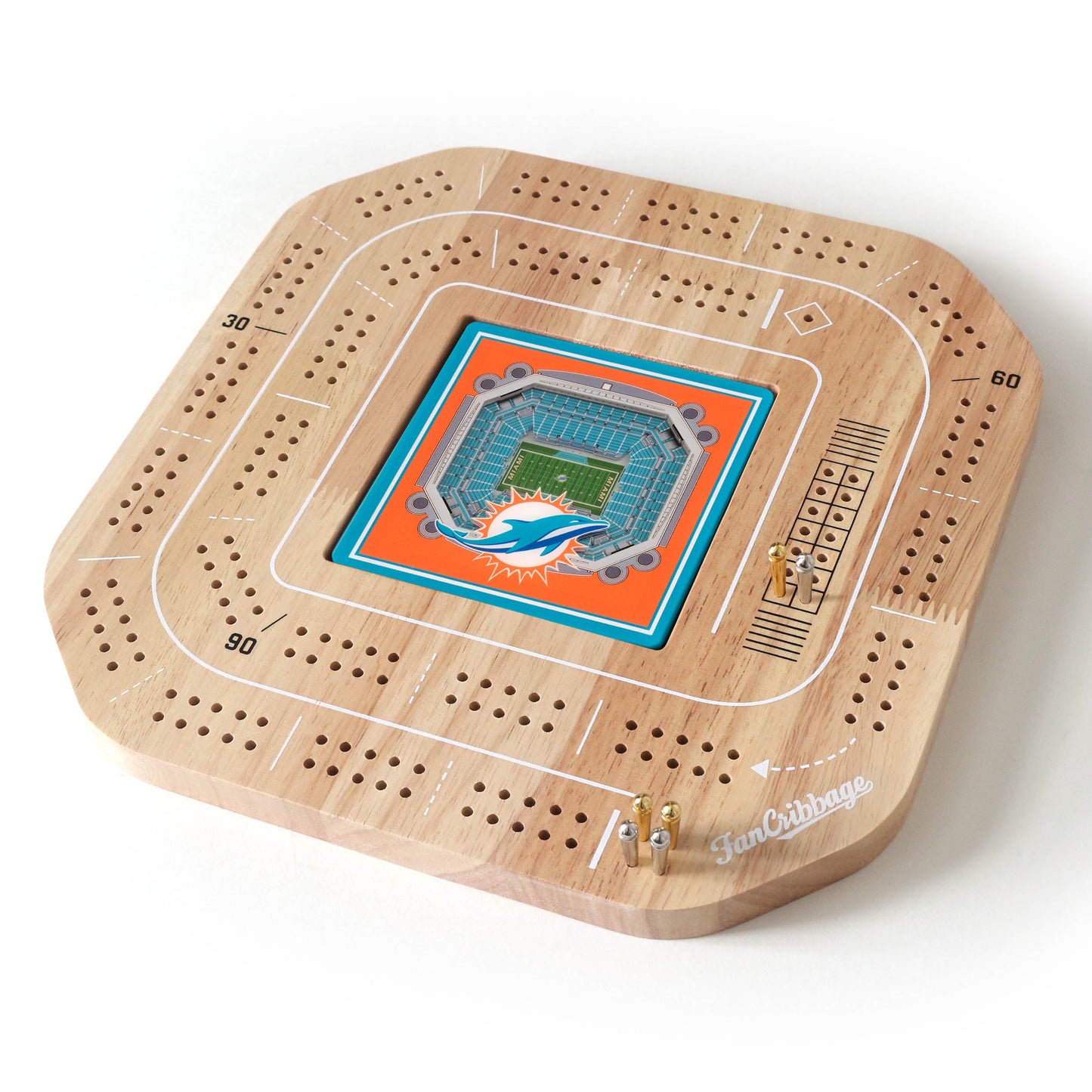 NFL Miami Dolphins StadiumView Cribbage Game