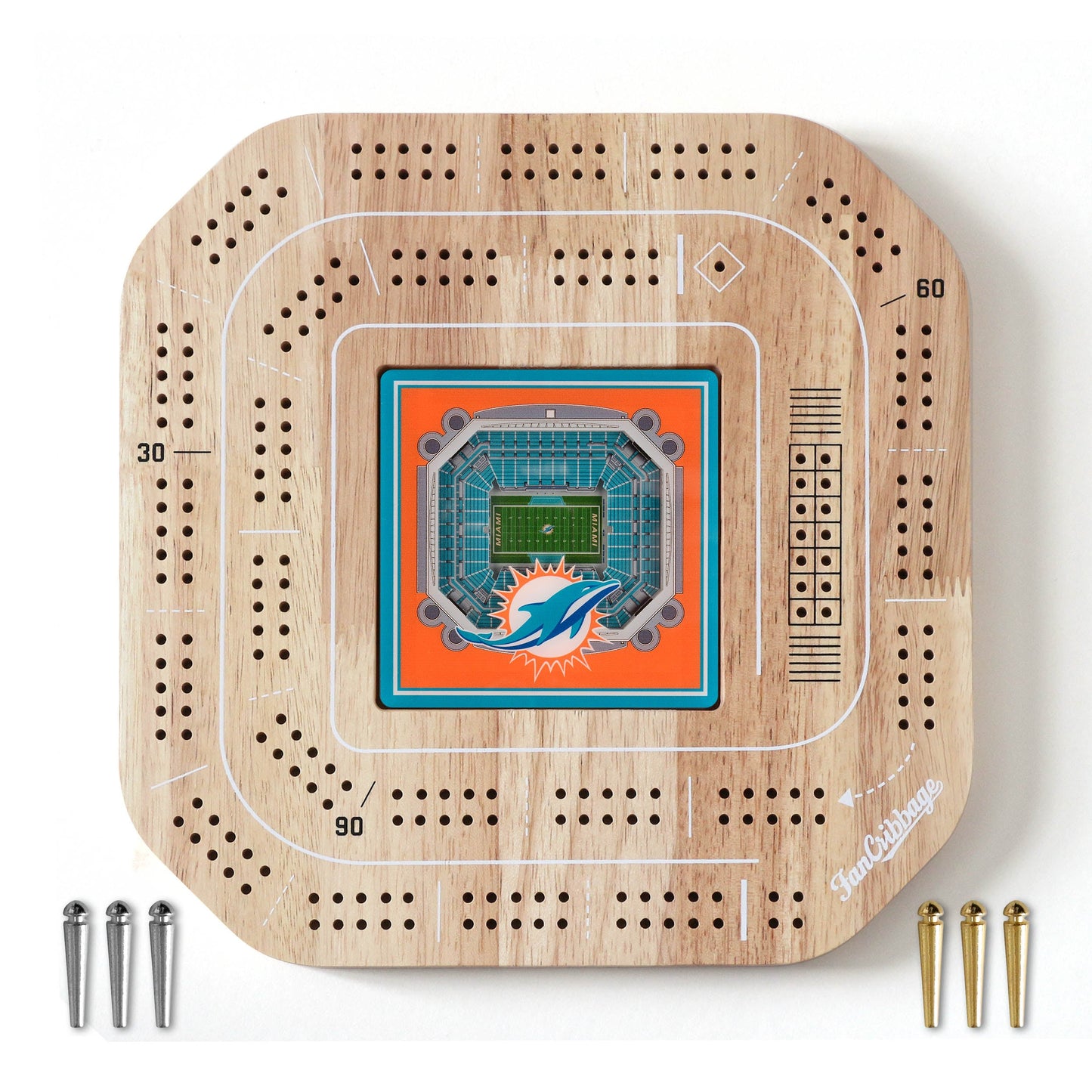 NFL Miami Dolphins StadiumView Cribbage Game