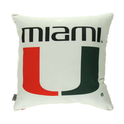 Miami Hurricanes U Throw Pillow Cover