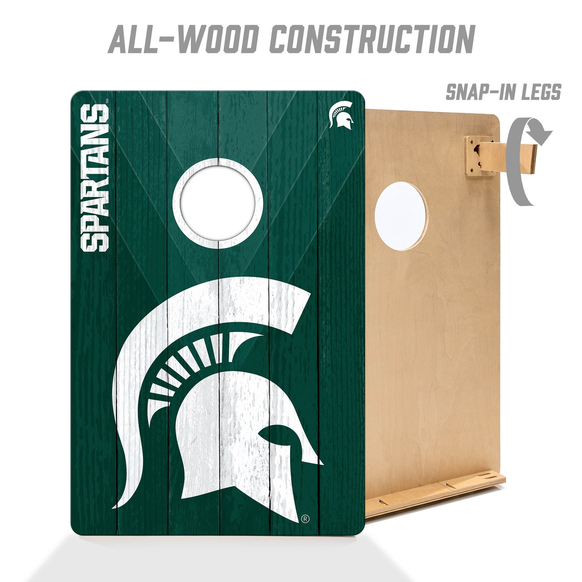 NCAA Michigan State Spartans 2' X 3' All-Wood Cornhole Set - Alt 2