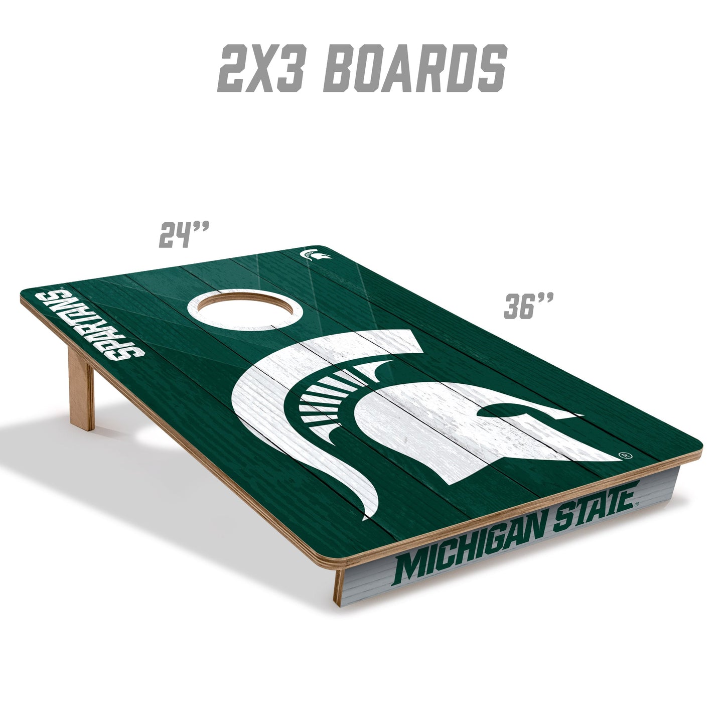 NCAA Michigan State Spartans 2' X 3' All-Wood Cornhole Set - Alt 4
