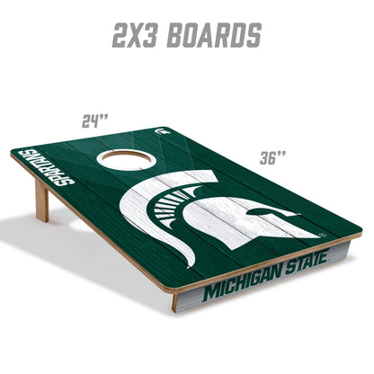 NCAA Michigan State Spartans 2' X 3' All-Wood Cornhole Set - Alt 4
