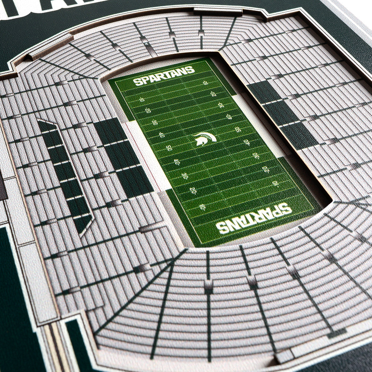 NCAA Michigan State Spartans FB 3D Stadium Banner 8' X 32'