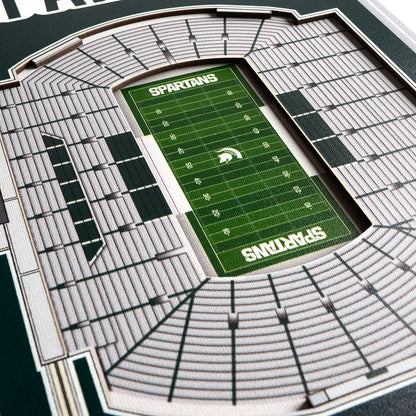 NCAA Michigan State Spartans FB 3D Stadium Banner 8' X 32'