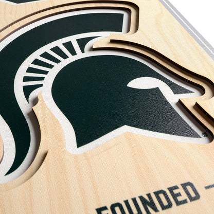 NCAA Michigan State Spartans FB 3D Stadium Banner 8' X 32'