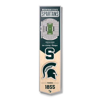 NCAA Michigan State Spartans FB 3D Stadium Banner 8' X 32'
