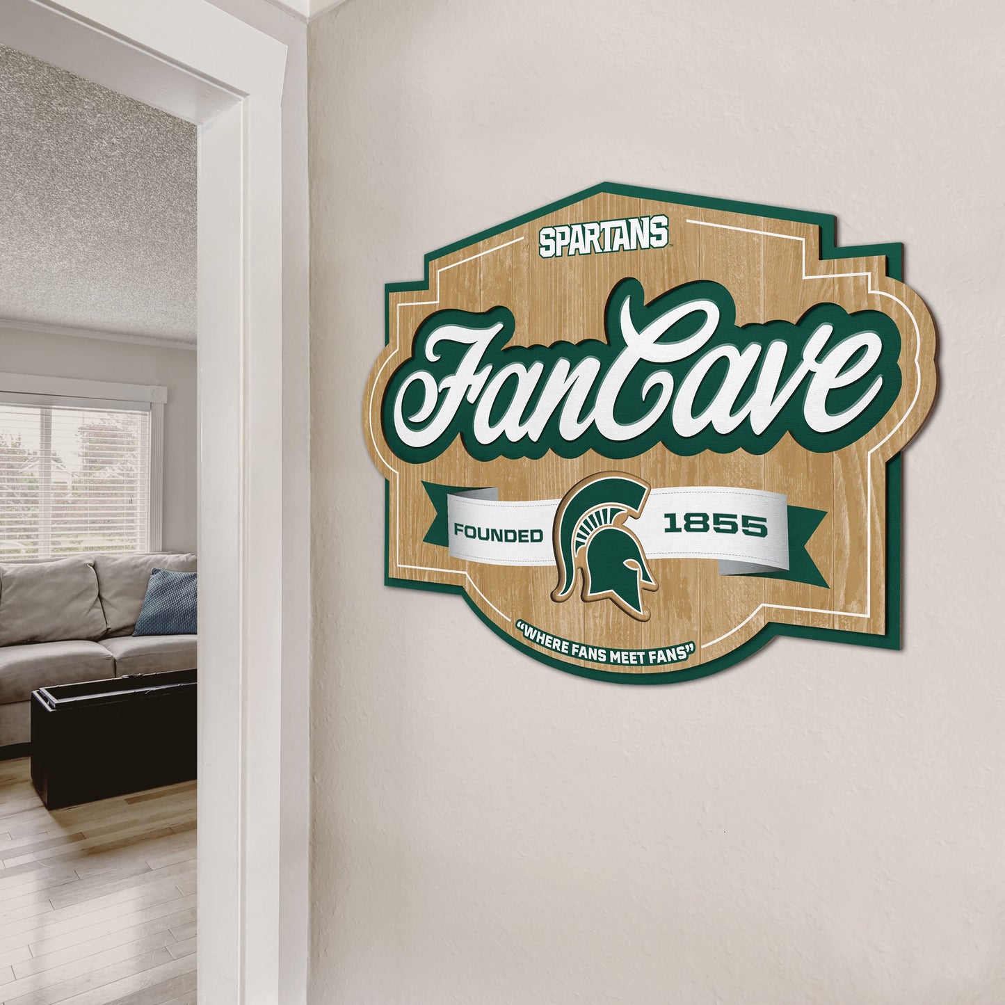 Michigan State Spartans Fan Cave Sign Alt 2