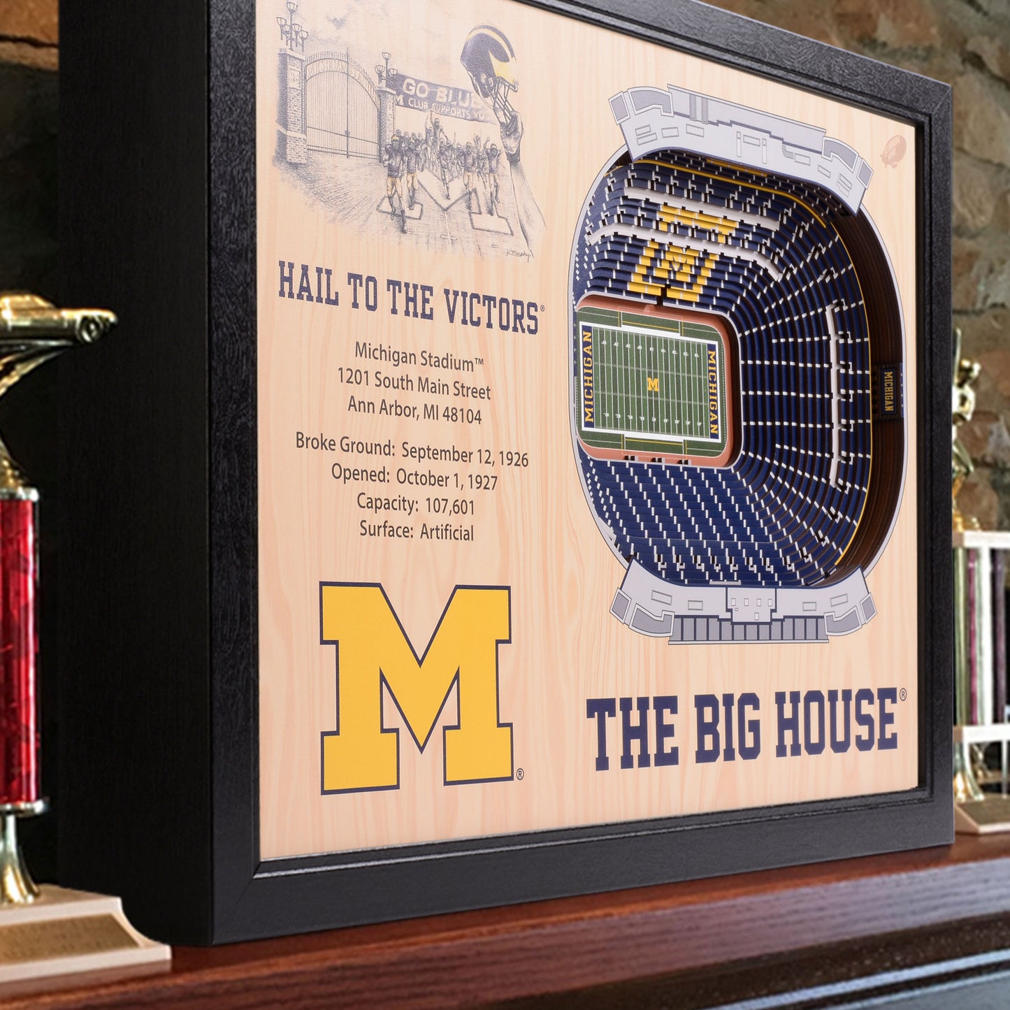 NCAA Michigan Wolverines 25-Layer StadiumView Wallart