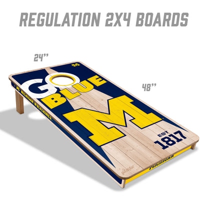 NCAA Michigan Wolverines 2' x 4' All-Wood Cornhole Set