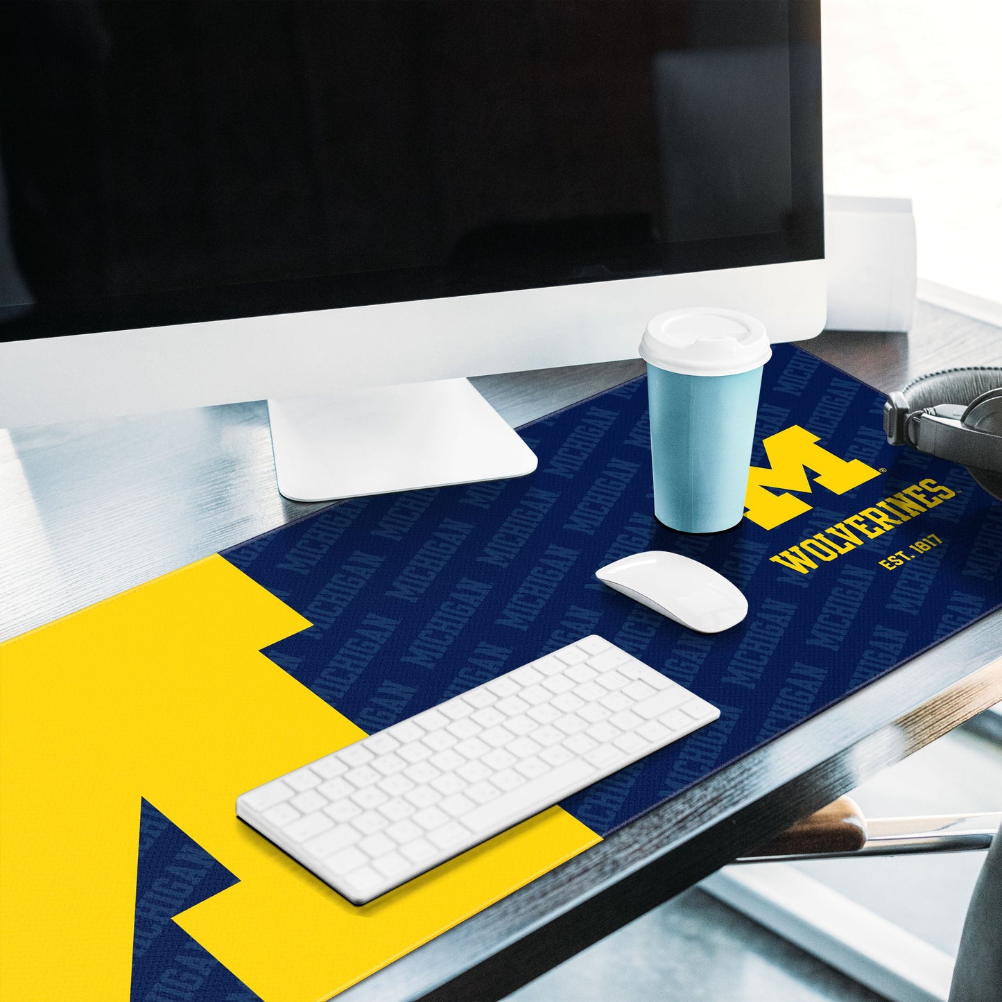 Michigan Wolverines Logo Series Desk Pad Alt 2