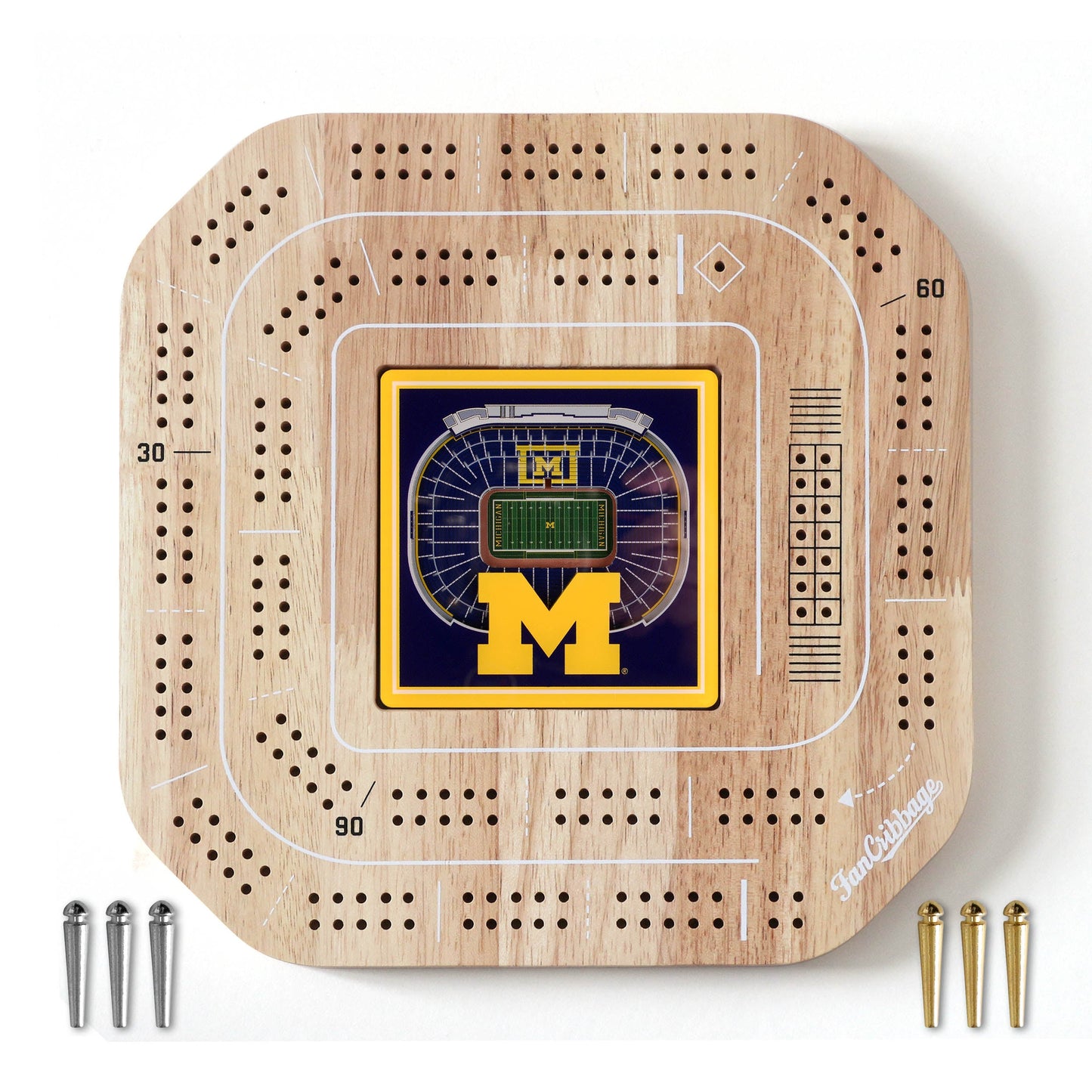 NCAA Michigan Wolverines StadiumView Cribbage