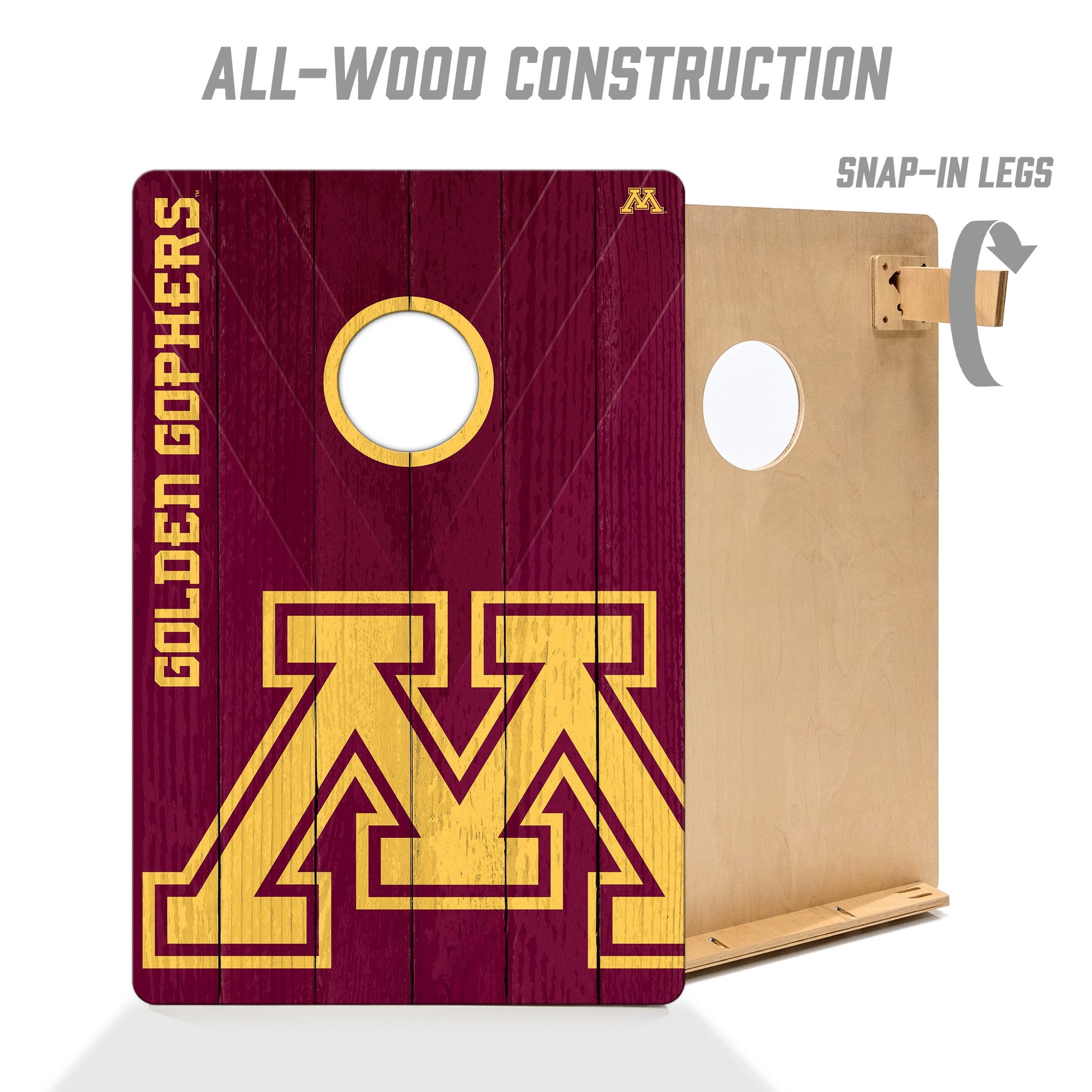 NCAA Minnesota Golden Gophers 2' X 3' All-Wood Cornhole Set - Alt 2