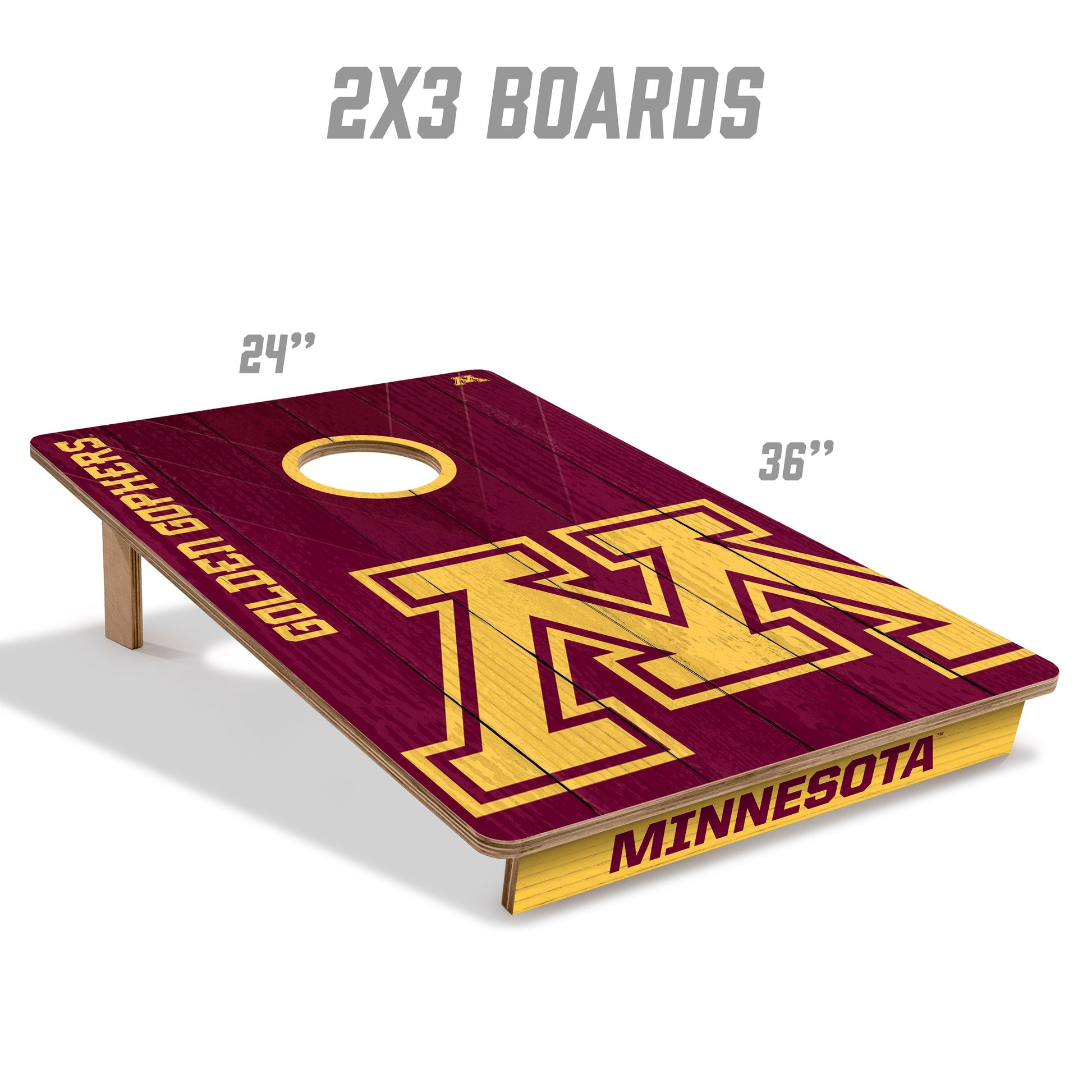 NCAA Minnesota Golden Gophers 2' X 3' All-Wood Cornhole Set - Alt 4