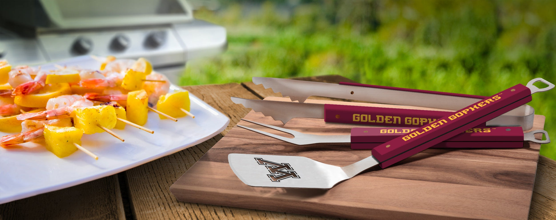 NCAA Minnesota Golden Gophers Spirit Series 3-Piece BBQ Set - Alt View 1