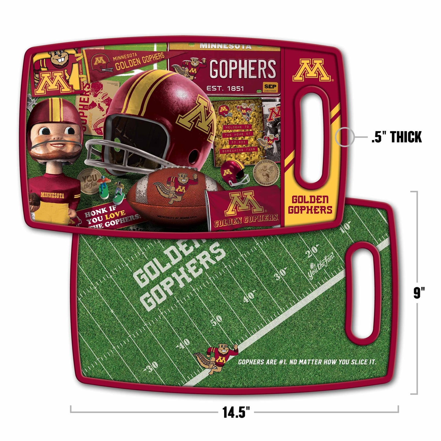 Minnesota Golden Gophers Retro Series Cutting Board Alt 1