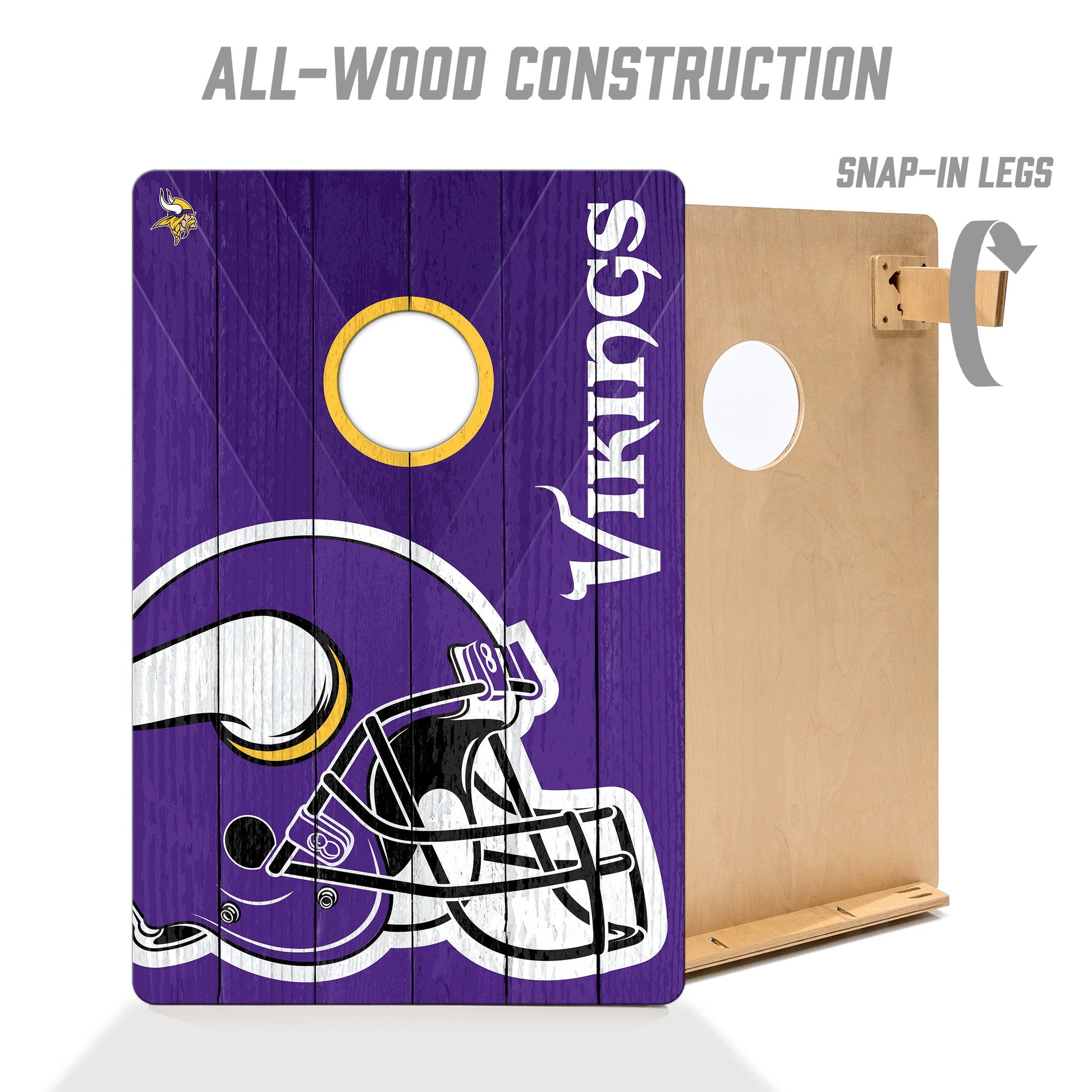 NFL Minnesota Vikings 2' X 3' All-Wood Cornhole Set - Alt 2