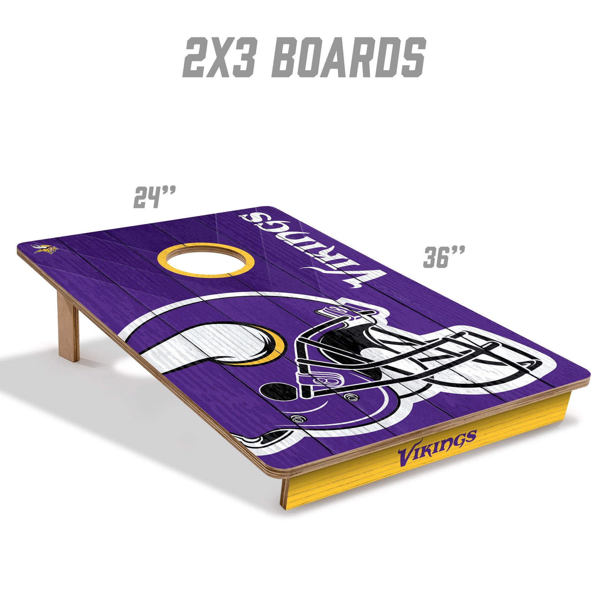 NFL Minnesota Vikings 2' X 3' All-Wood Cornhole Set - Alt 4