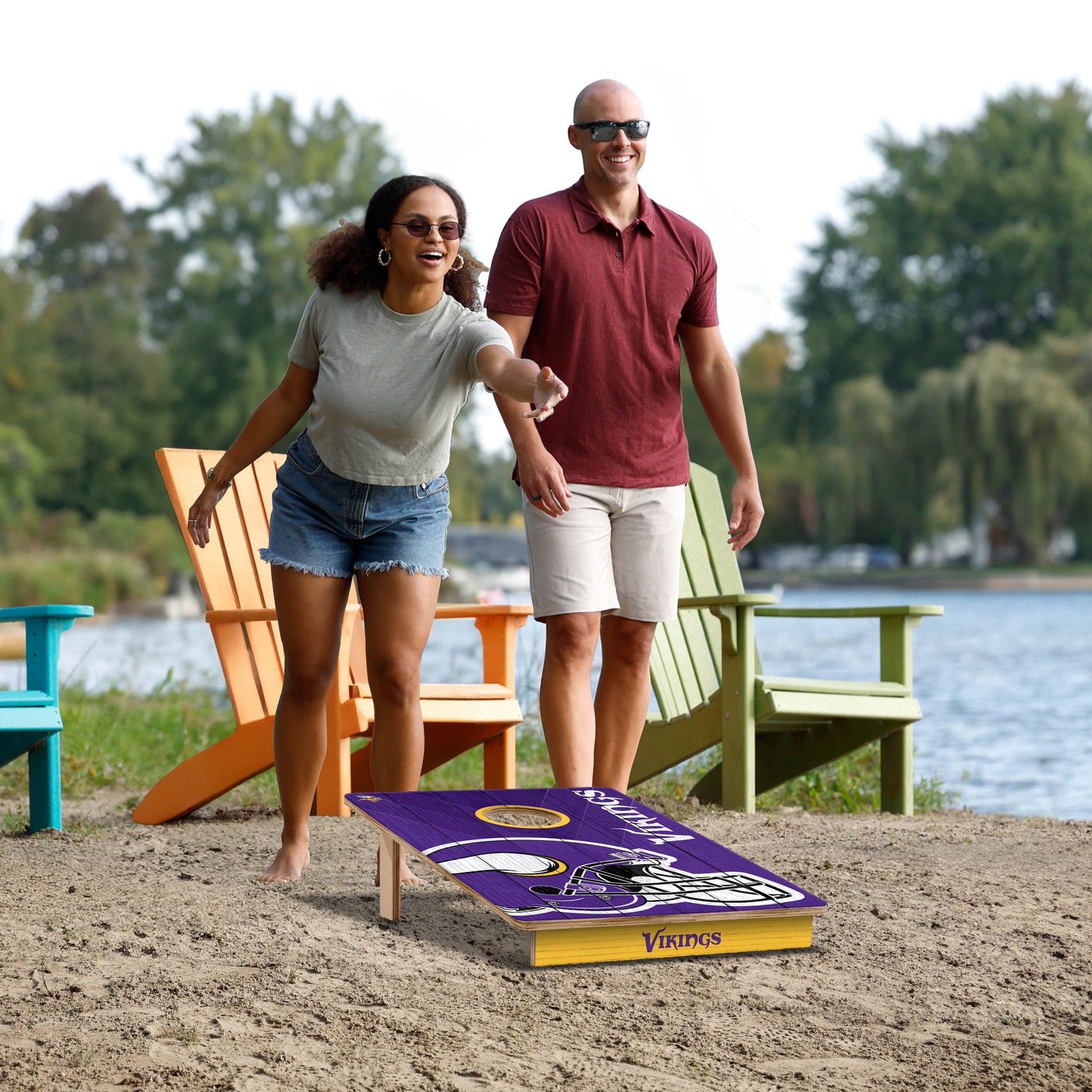 NFL Minnesota Vikings 2' X 3' All-Wood Cornhole Set - Alt 5