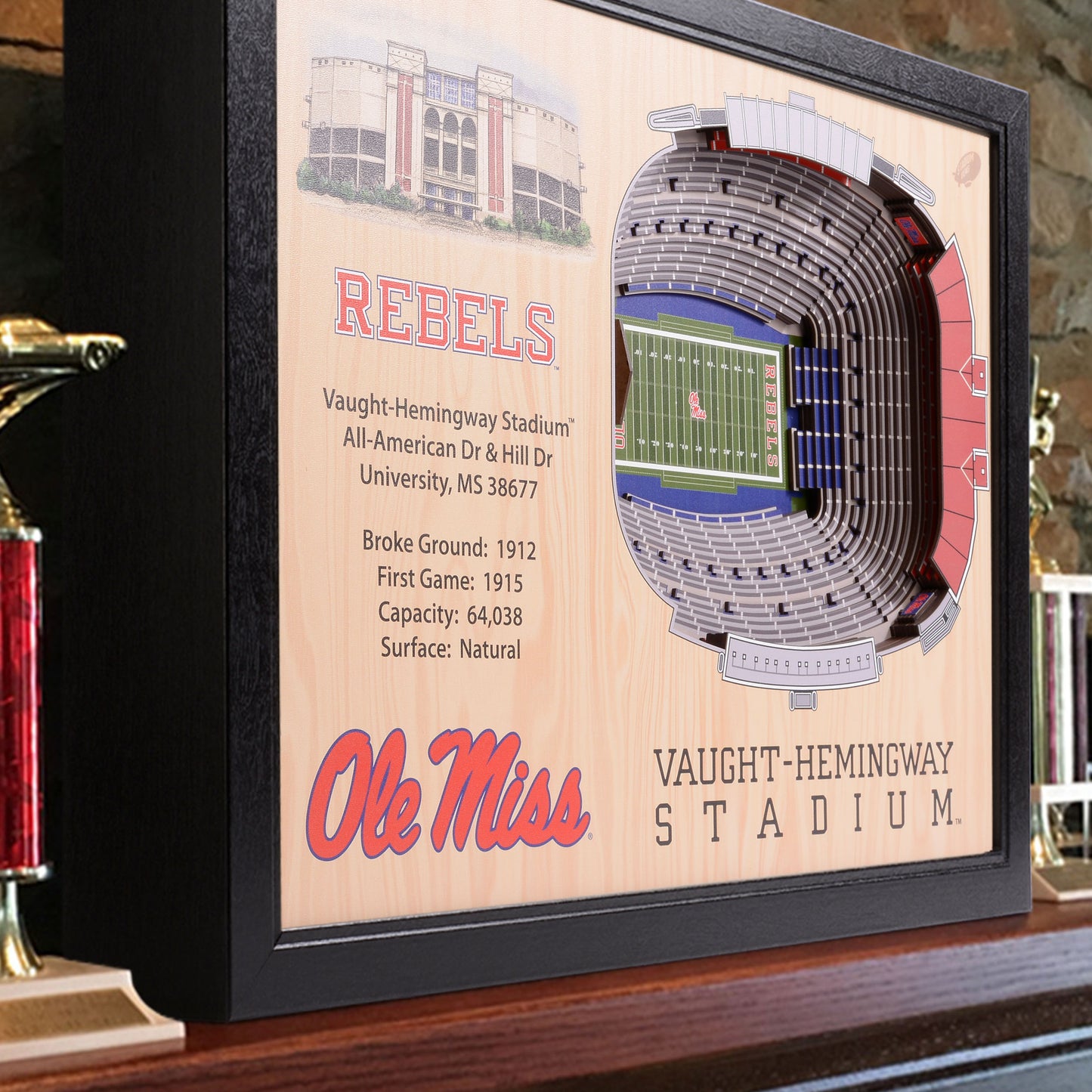 NCAA Mississippi Rebels 25-Layer StadiumView Wallart