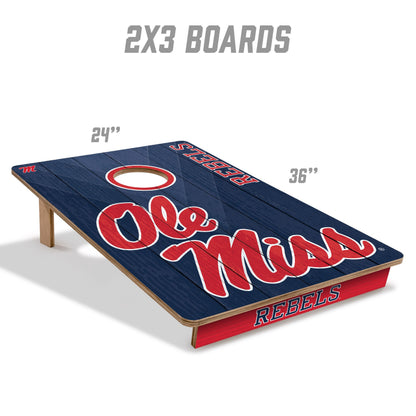 NCAA Mississippi Rebels 2' X 3' All-Wood Cornhole Set - Alt 4