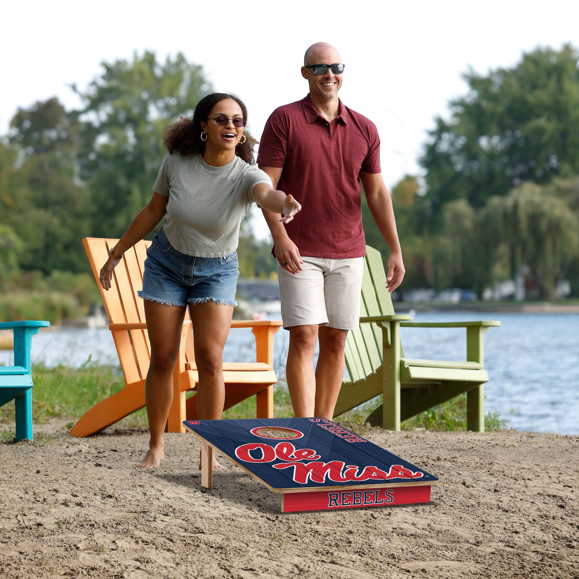 NCAA Mississippi Rebels 2' X 3' All-Wood Cornhole Set - Alt 5