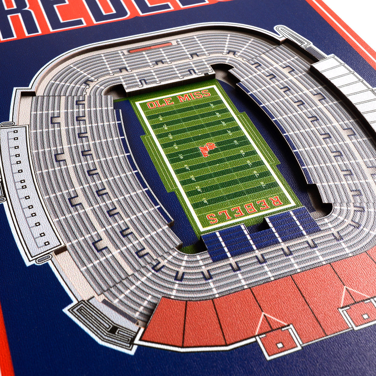 NCAA Mississippi Rebels 3D Stadium Banner 8' X 32'