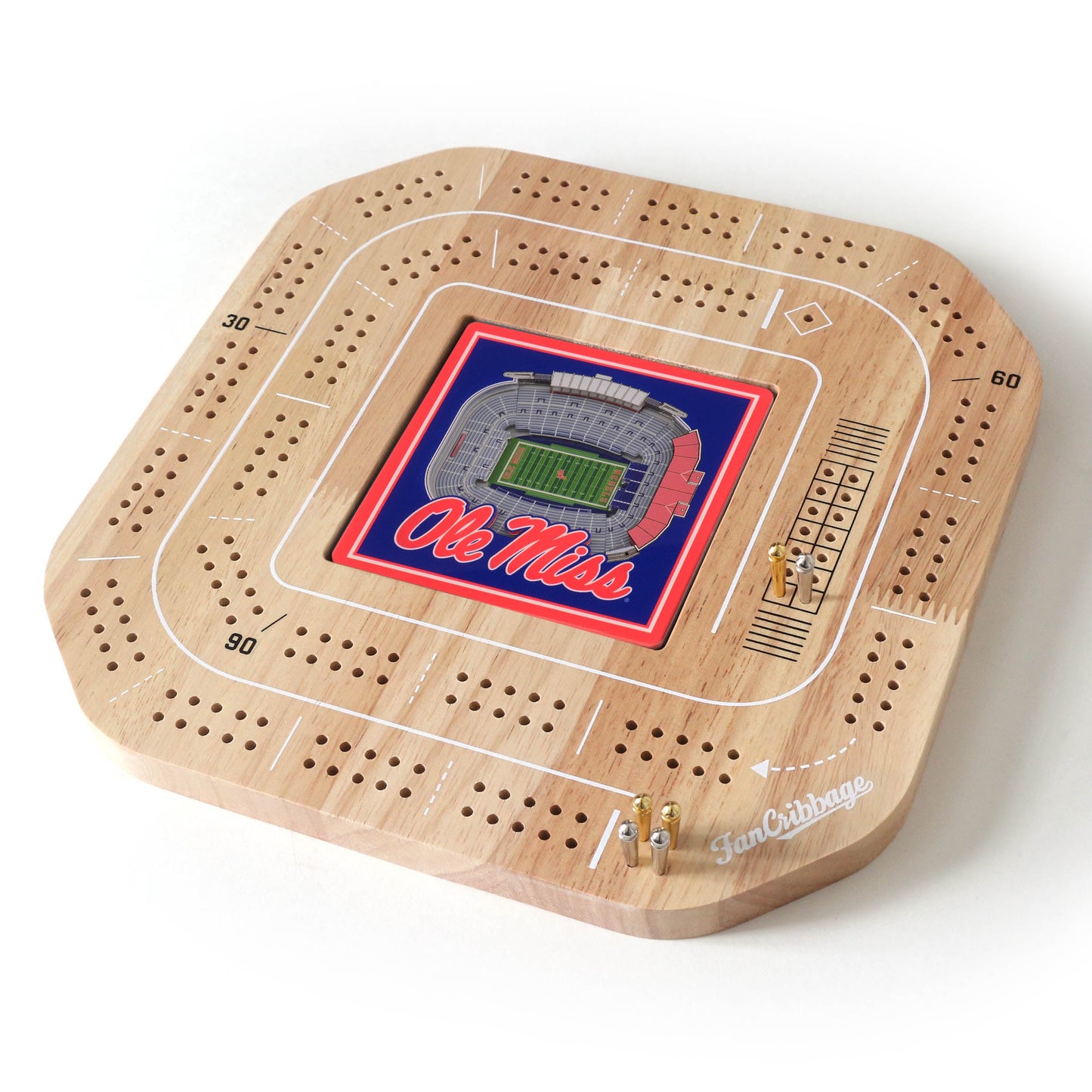 NCAA Mississippi Rebels StadiumView Cribbage