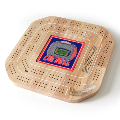 NCAA Mississippi Rebels StadiumView Cribbage