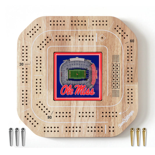 NCAA Mississippi Rebels StadiumView Cribbage